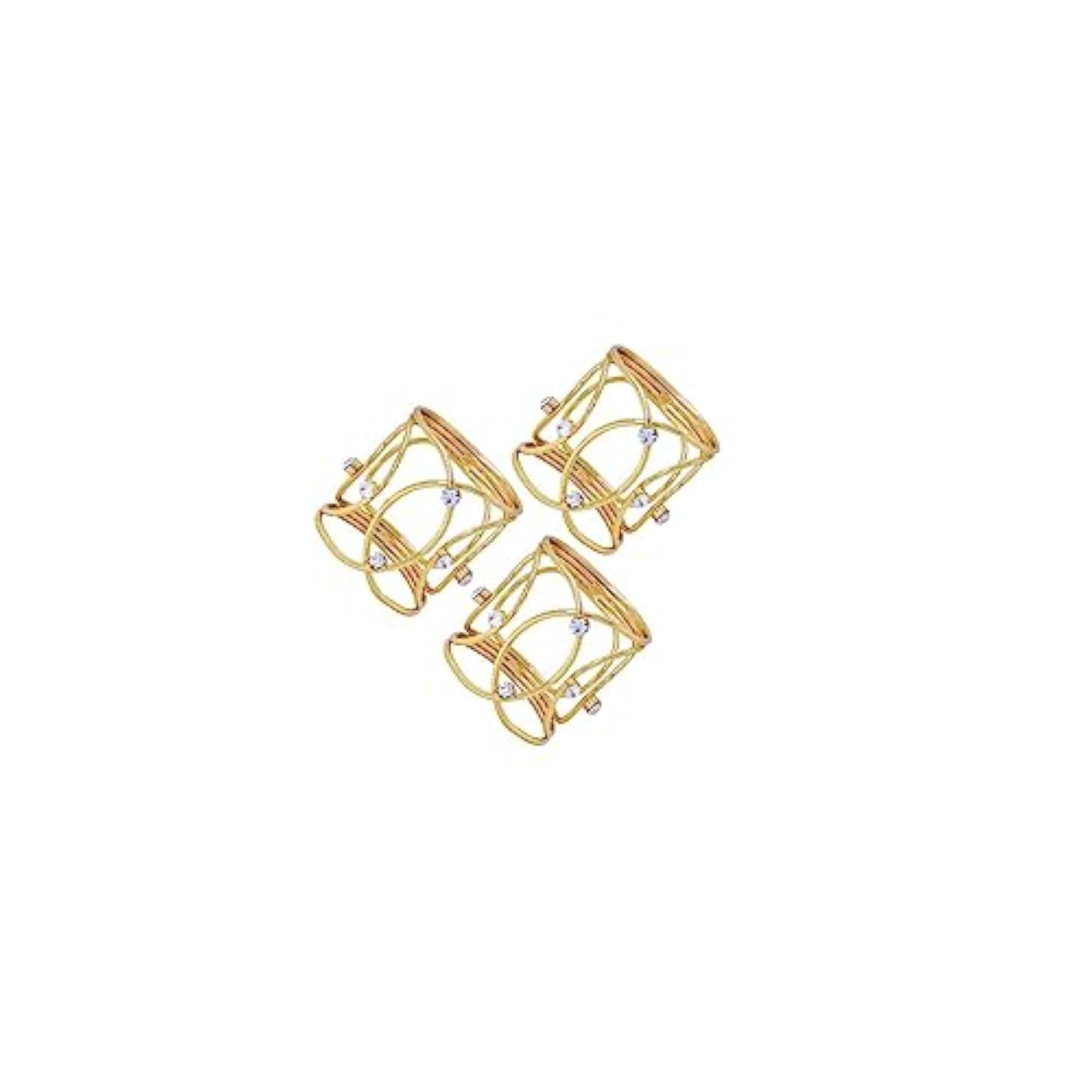 3pc Golden Holiday Napkin Holders, Casual and Formal Occasions